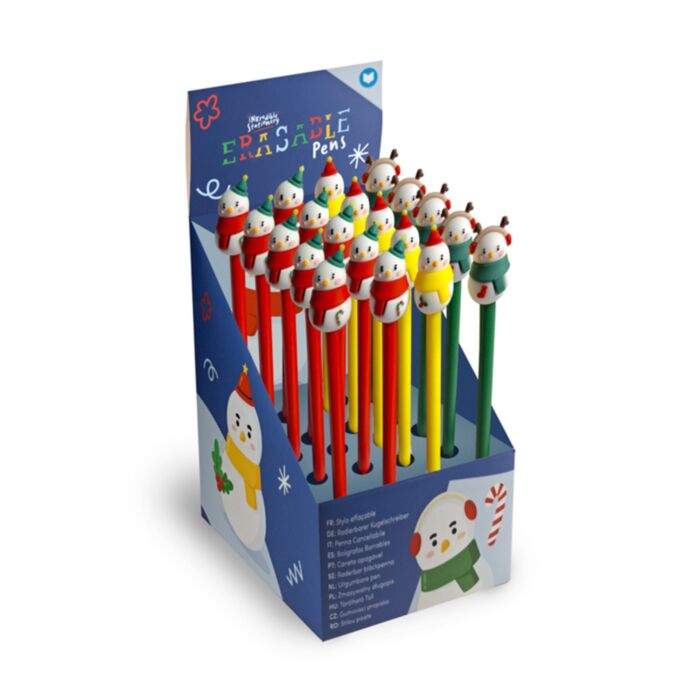 Christmas Snowman Erasable Pen with Topper