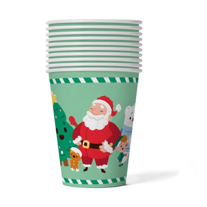 Jingle Bunch Christmas Set of 10 Paper Party Cups (9oz)