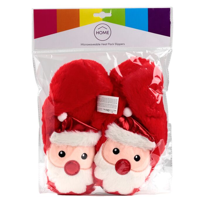 Christmas Santa Plush Toesties Heat Pack Warmer Slippers