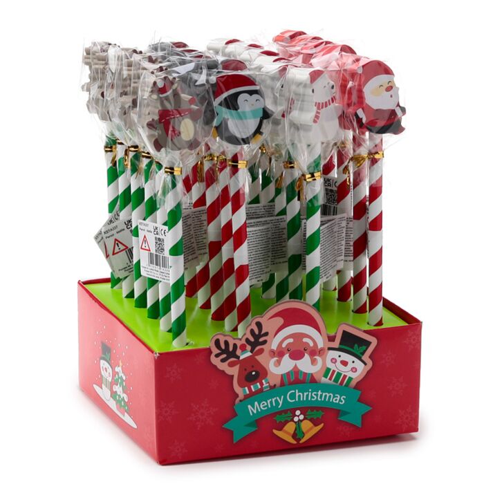 Christmas Characters Pencil with Eraser Topper