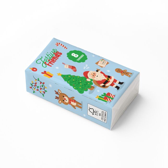 Festive Friends Christmas Pack of 8 Pocket Tissues