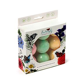 Set of 9 Butterfly Meadows Mini Bath Bombs with Almond Oil