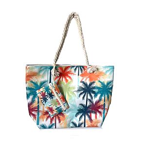 Multi Coloured Palm Trees Beach Bag
