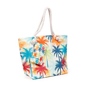 Multi Coloured Palm Trees Beach Bag & Mini Zip Up Pouch