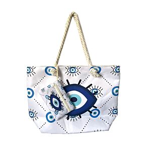 Oval Evil Eye Beach Bag