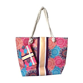 Multi Coloured Mandala Beach Bag