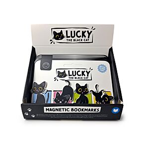 Lucky the Black Cat Magnetic Bookmark Set