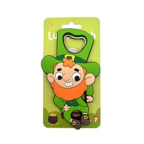 Luck of the Irish Leprechaun PVC Bottle Opener