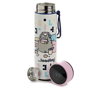 Pusheen Cat Gamer Girl Hot & Cold Digital Thermometer Bottle