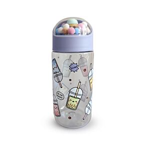 Foodiemals Bubble Tea 350ml Shatterproof Children's Bottle with Charms