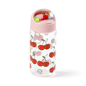 Foodiemals Cherry 350ml Shatterproof Children's Bottle with Charms