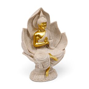 Sandstone & Gold Effect Thai Buddha Seated