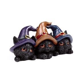 Witches Magical Black Cat Trio in Witches Hats