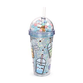 Foodiemals Bubble Tea Double Walled Cup & Straw with Charms