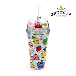 Foodiemals Fruit Double Walled Cup & Straw with Charms