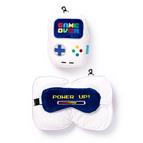 Relaxeazzz Game Over Shaped Plush Travel Pillow & Eye Mask