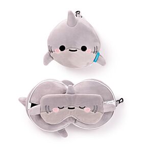 Relaxeazzz Adoramals Archie the Shark Plush Travel Pillow & Eye Mask