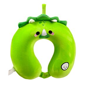 Relaxeazzz Huck the Dinosaur Adorasaurs Plush Memory Foam Travel Pillow