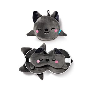 Relaxeazzz Dexter the Bat Adoramals Travel Pillow & Eye Mask