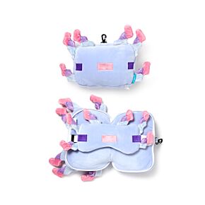 Relaxeazzz Minecraft Axolotl Shaped Plush Travel Pillow & Eye Mask