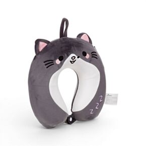 Relaxeazzz Adoramals Smudge the Cat Plush Kids Memory Foam Travel Pillow