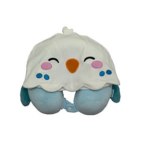 Hoodeazzz Adoramals Kiki the Budgie Plush Memory Foam Travel Pillow & Hood