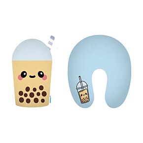 Swapseazzz Foodiemals Boba the Bubble Tea 2-in-1 Plush Travel Pillow & Toy