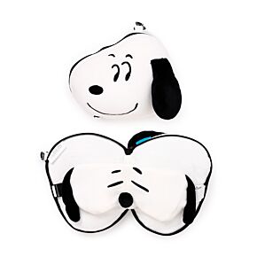 Relaxeazzz Peanuts Snoopy Plush Travel Pillow & Eye Mask