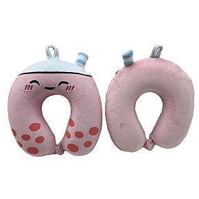 Relaxeazzz Foodiemals Bubble Tea Plush Kids Memory Foam Travel Pillow