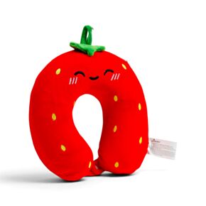Relaxeazzz Foodiemals Ellie the Strawberry Plush Kids Memory Foam Travel Pillow