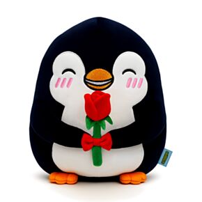 Squidglys J'Adoramals Heart Penguin with Red Rose Plush Toy