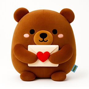 Squidglys J'Adoramals Heart Bear with Love Letter Plush Toy