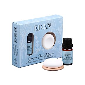 Eden Sea Salt & Sage Gypsum Stone Diffuser & Fragrance Oil Set