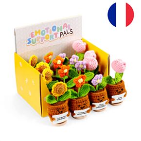French Positive Emotional Support Crochet Flowers