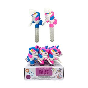Unicorn Magic Handheld Hand-Operated Fan with Bubbles