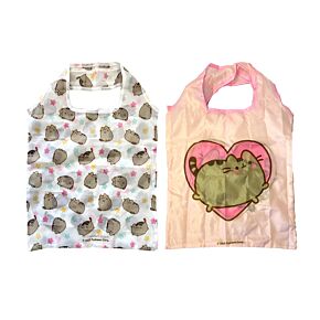 Foldable Reusable Shopping Bag Pusheen the Cat Hearts & Stars