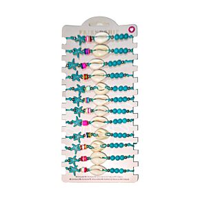 Fashion Bracelets - Blue Beads with Shells & Starfish