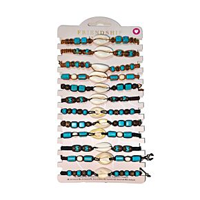 Fashion Bracelets - Brown Beads with Shells