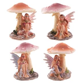 Flower Fairy Resting Under Mushroom