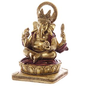 Gold & Red Ganesh Statue 14cm