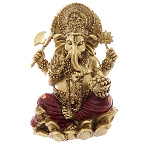 Gold & Red Ganesh Statue 16cm Gold & Red Ganesh Statue 16cm