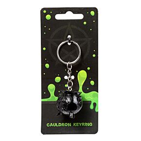 Cauldron with Pentagram Keyring