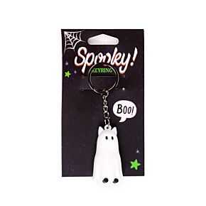 Spooky Ghost Cat 3D PVC Keyring
