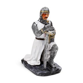 Crusader Knight Kneeling with Sword & Helmet