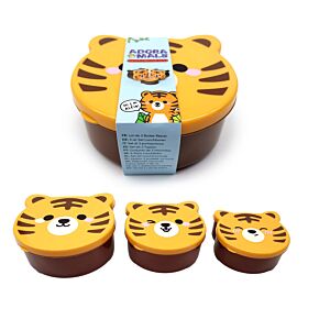 Adoramals Tiger Shaped Lunch Box Set of 3