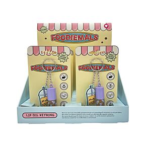 Foodiemals Bubble Tea Vanilla Lip Oil Stick with Charm Keyring Foodiemals Bubble Tea Vanilla Lip Oil Stick with Charm Keyring