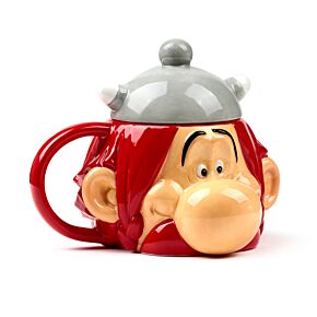 Obelix Ceramic Head Shaped Mug with Hat Lid Obelix Ceramic Head Shaped Mug with Hat Lid