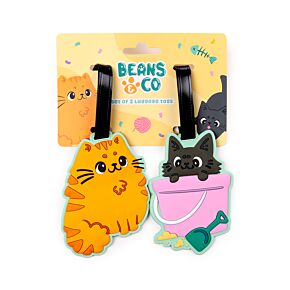 Beans & Co Cats PVC Luggage Tag Set of 2