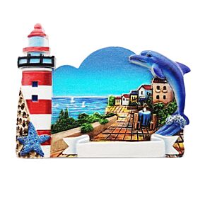 3D Printed Souvenir Seaside Magnet Lighthouse & Dolphin