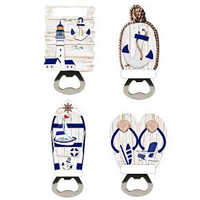 Souvenir Seaside Magnet Bottle Opener Nautical Blue & White